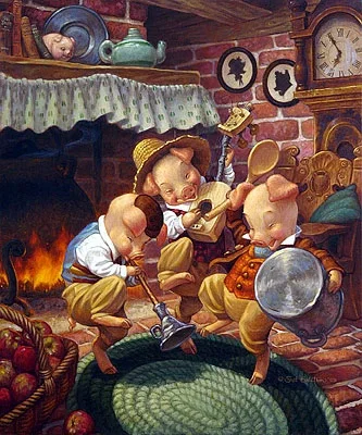 Three Little Pigs Limited Edition Print by Scott Gustafson