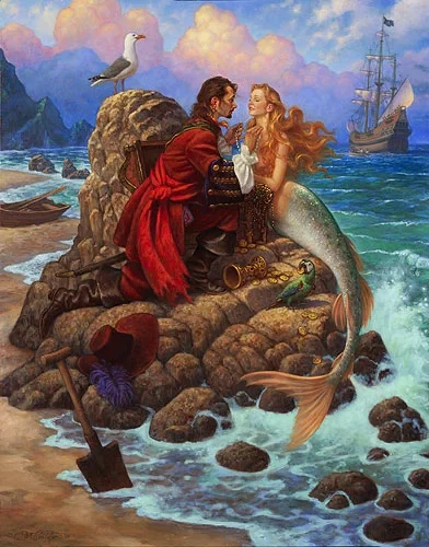 The Pirate And The Mermaid by Scott Gustafson — Limited Edition Canvas