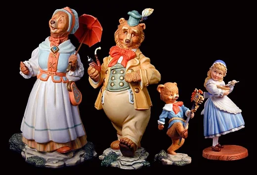 Goldilocks and the Three Bears Porcelain Figurine by Scott Gustafson