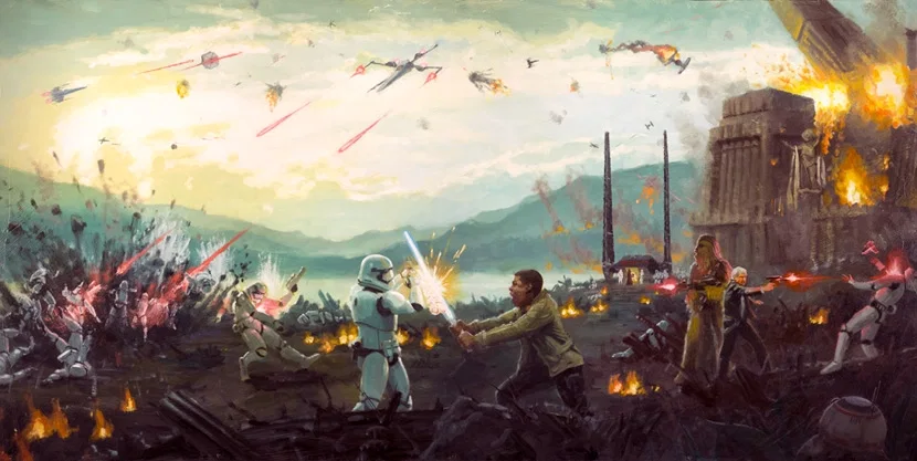Attack on Takodana by Christopher Clark — Giclee On Canvas