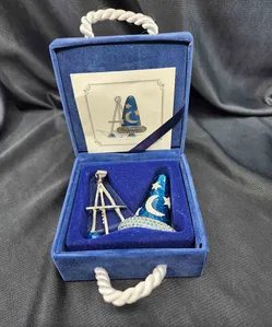 Swarovski Crystal - Disney Pin~Sorcerer's Cap Brooch with Easel