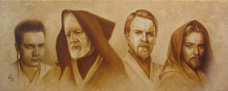 Evolution of Obi-Wan From Lucas Films Star Wars by Mike Kupka — Giclee On Canvas