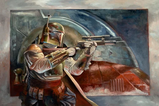 Boba Fett with Slave 1 by Lee Kohse