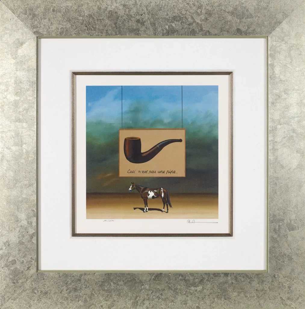 Paint Horse Magritte Framed by Robert Deyber — hand-crafted stone lithograph