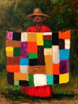 My Old Quilt -handembellished by Ted Ellis
