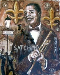 Satchmo Jazz by Ted Ellis — Giclee On Paper