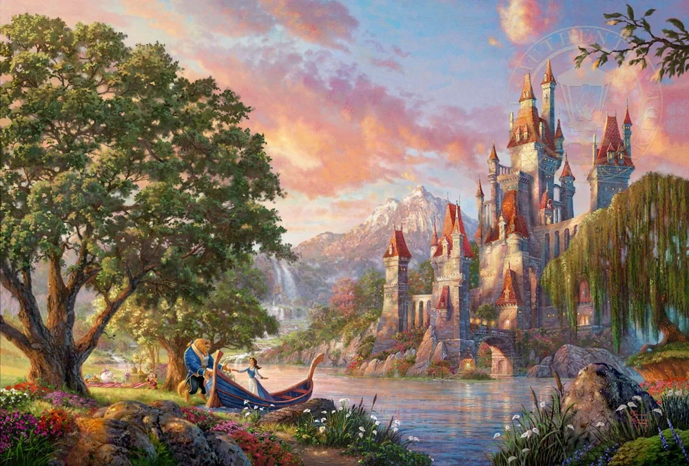 Beauty and the Beast II by Thomas Kinkade Disney — Giclee On Canvas