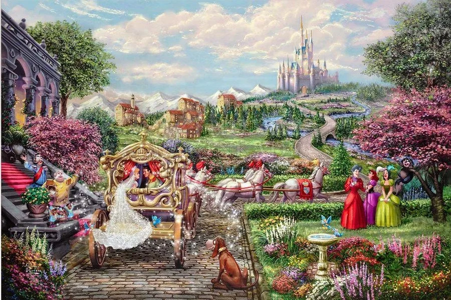 Cinderella Happily Ever After by Thomas Kinkade Disney — Giclee On Canvas