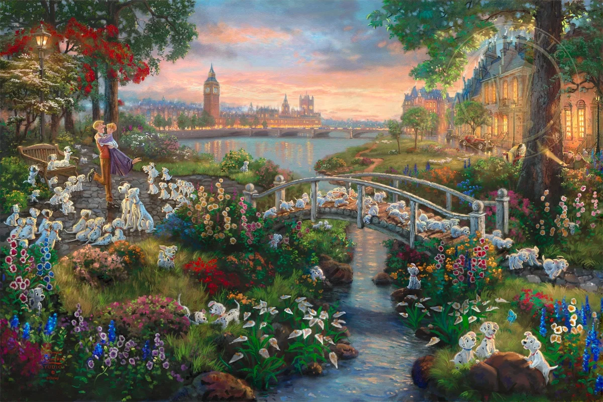 101 Dalmatians by Thomas Kinkade Disney — Giclee On Canvas