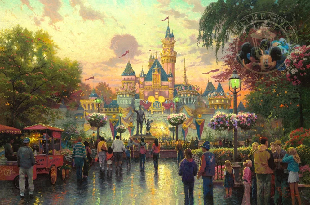 Disneyland 50th Anniversary by Thomas Kinkade Disney — Giclee On Canvas Artist Proof