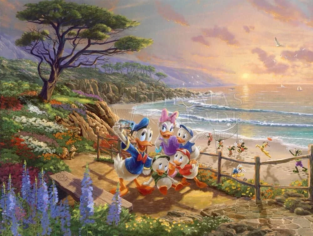 Donald and Daisy A Duck Day Afternoon by Thomas Kinkade Disney — Giclee On Paper