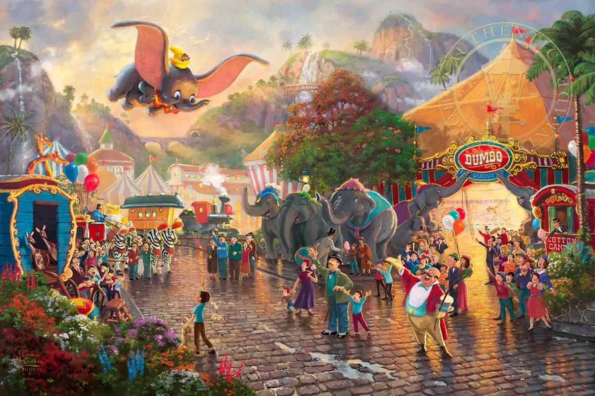 Dumbo by Thomas Kinkade Disney — Giclee On Canvas