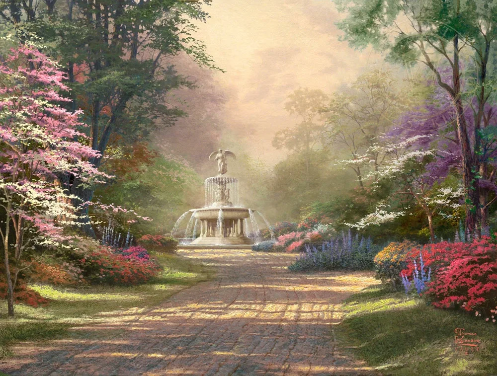 Fountain of Blessings by Thomas Kinkade — Giclee On Canvas