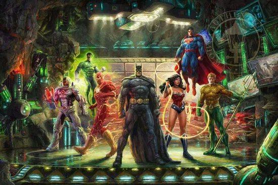 Thomas Kinkade DC Comics - The Justice League
