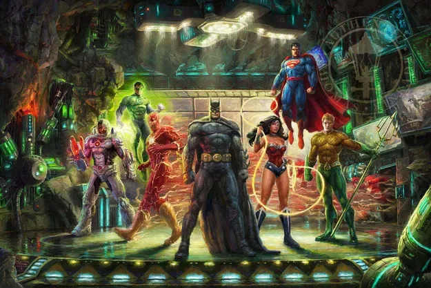 Thomas Kinkade DC Comics - The Justice League