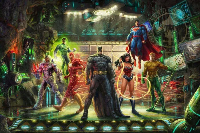 Thomas Kinkade DC Comics - The Justice League