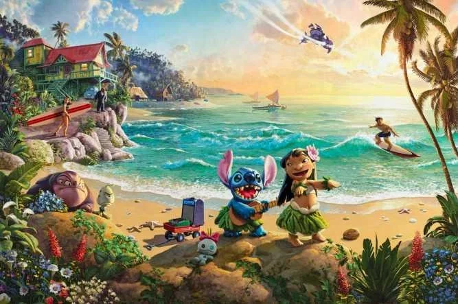 Lilo And Stitch by Thomas Kinkade Disney — Giclee On Canvas