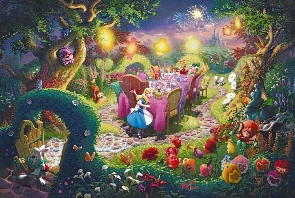 Mad Hatter's Tea Party by Thomas Kinkade Disney — Giclee On Canvas