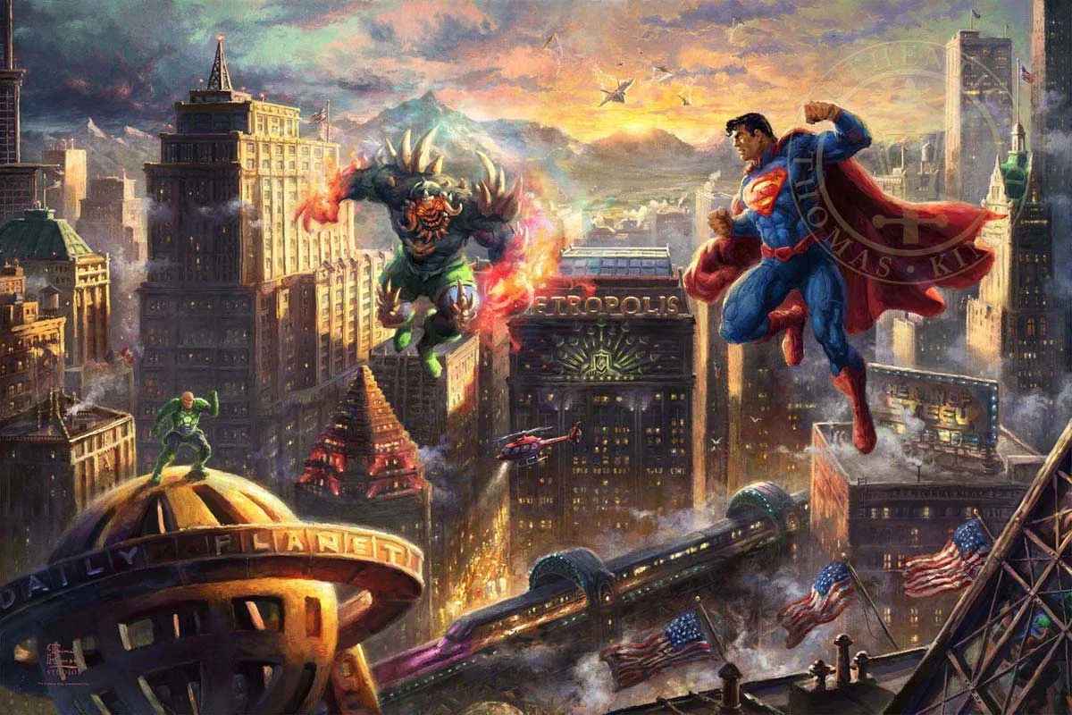 Superman Man of Steel by Thomas Kinkade DC Comics — Giclee On Paper
