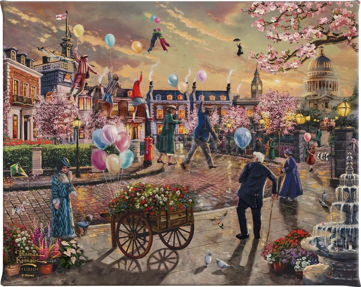 Mary Poppins Returns by Thomas Kinkade Disney — Giclee On Canvas