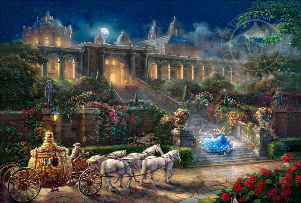 Clock Strikes Midnight by Thomas Kinkade Disney — Giclee On Canvas