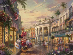 Thomas Kinkade Disney - Minnie Rocks the Dots On Rodeo Drive