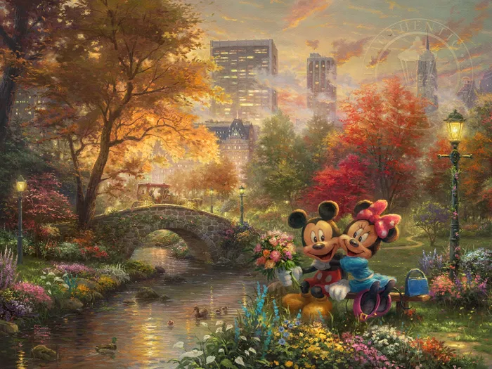 Thomas Kinkade Disney - Mickey and Minnie - Sweetheart Central Park
