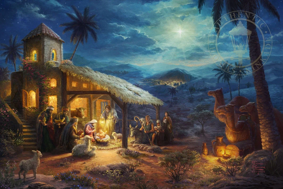 The Nativity by Thomas Kinkade — Giclee On Canvas