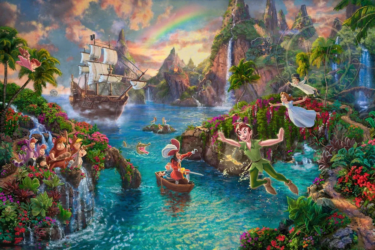 Peter Pan's Neverland by Thomas Kinkade Disney — Giclee On Canvas