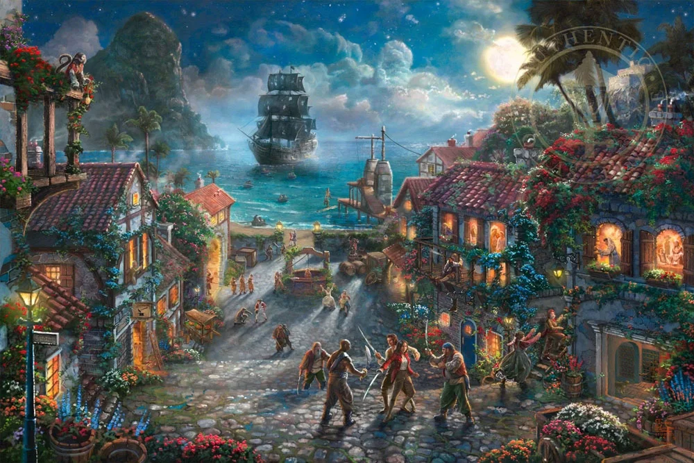Pirates of the Caribbean by Thomas Kinkade Disney — Giclee On Canvas