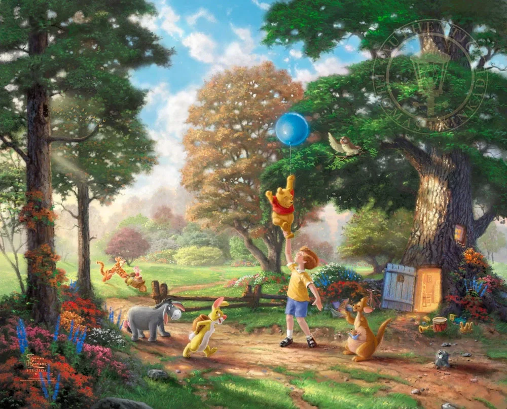 Winnie The Pooh II by Thomas Kinkade Disney — Giclee On Canvas