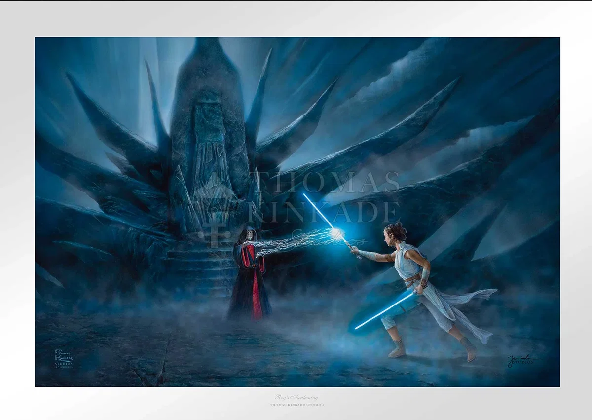 Rey's Awakening From Star Wars by Thomas Kinkade — Giclee On Paper
