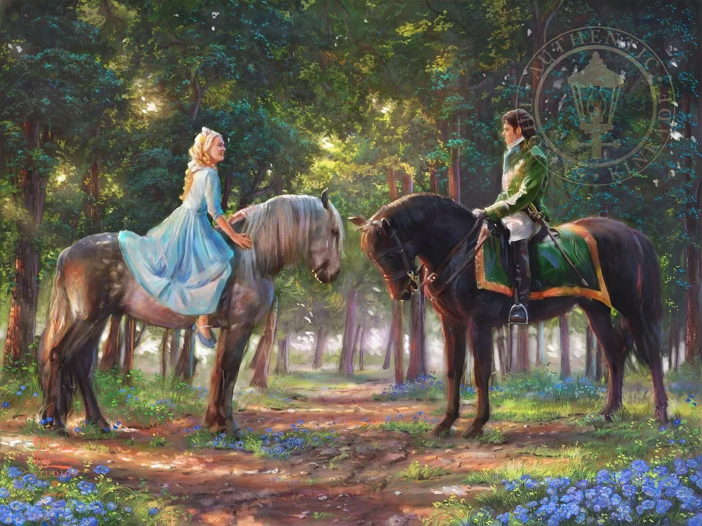 Romance Awakens by Thomas Kinkade Disney — Giclee On Canvas