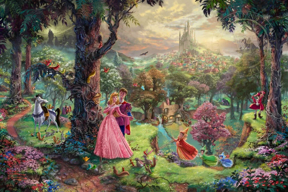 Sleeping Beauty by Thomas Kinkade Disney — Giclee On Canvas Artist Proof