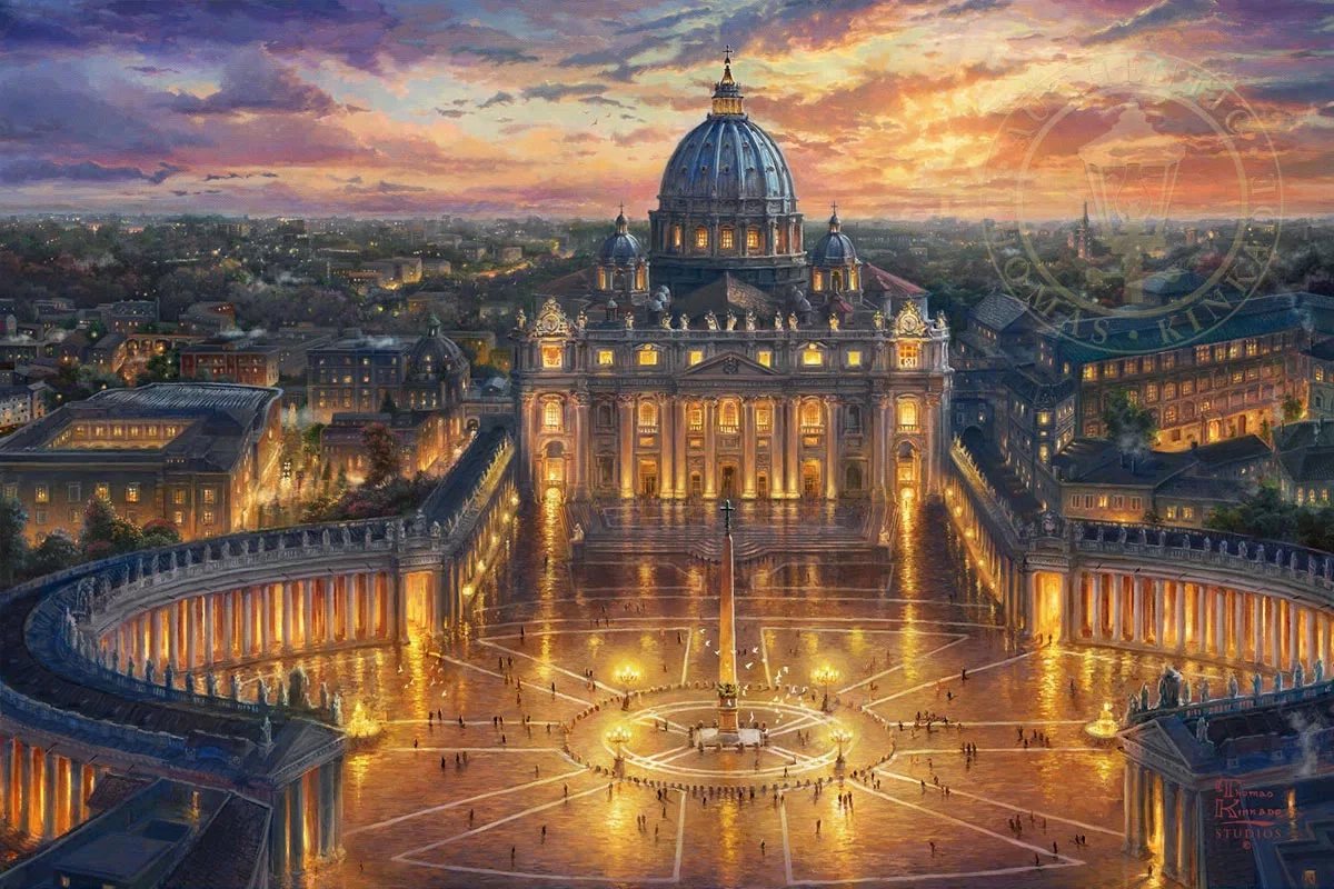 Vatican Sunset by Thomas Kinkade — Giclee On Canvas