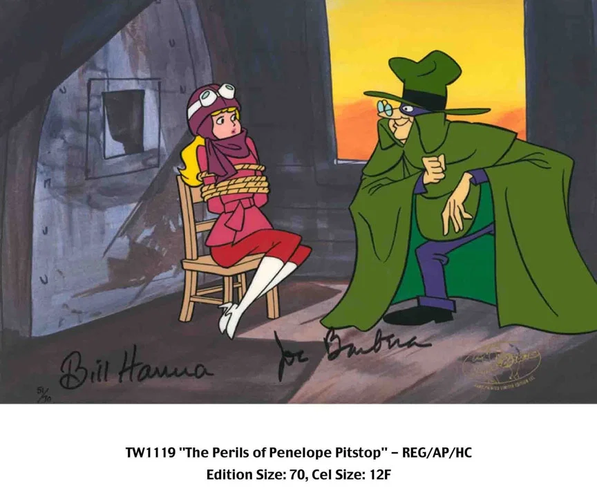 The Perils of Penelope Pitstop by Hanna & Barbera — Hand-Painted Limited Edition Cel