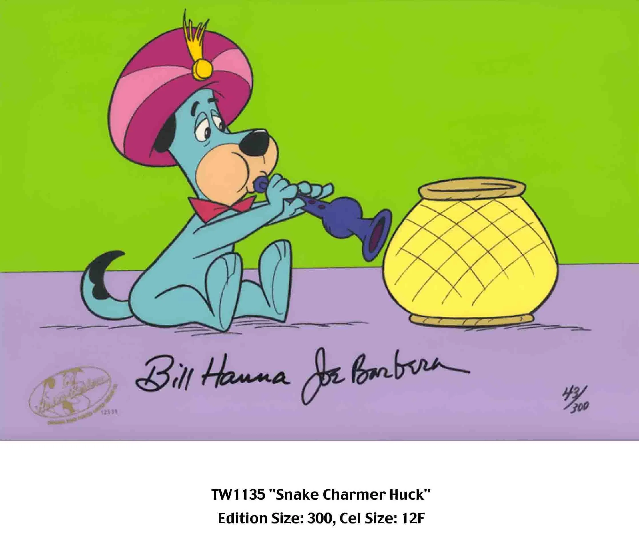 Snake Charmer Huck by Hanna & Barbera — Hand-Painted Limited Edition Cel