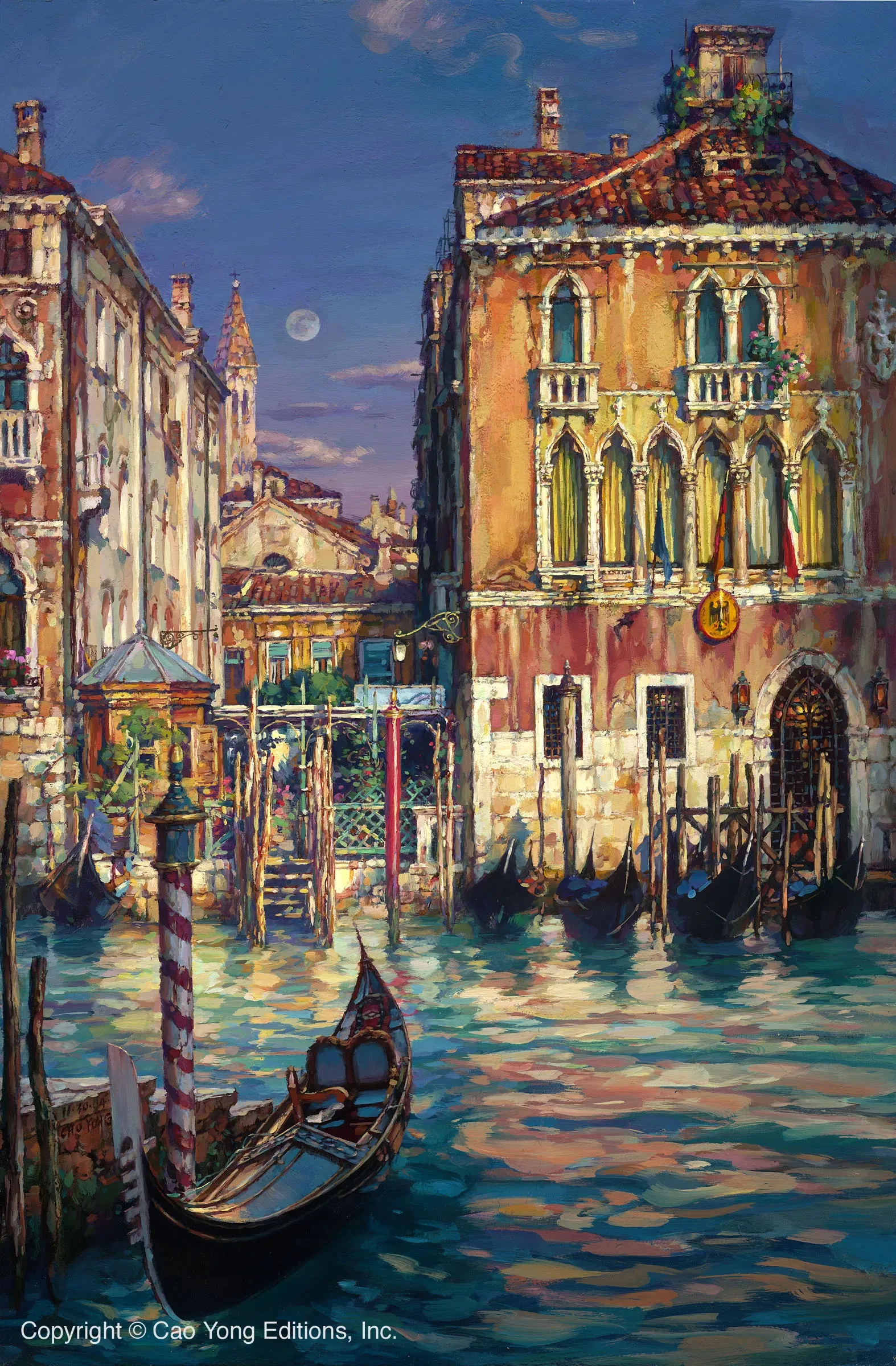 Venetian Sunset by Cao Yong — Giclee On Canvas The Venice Series