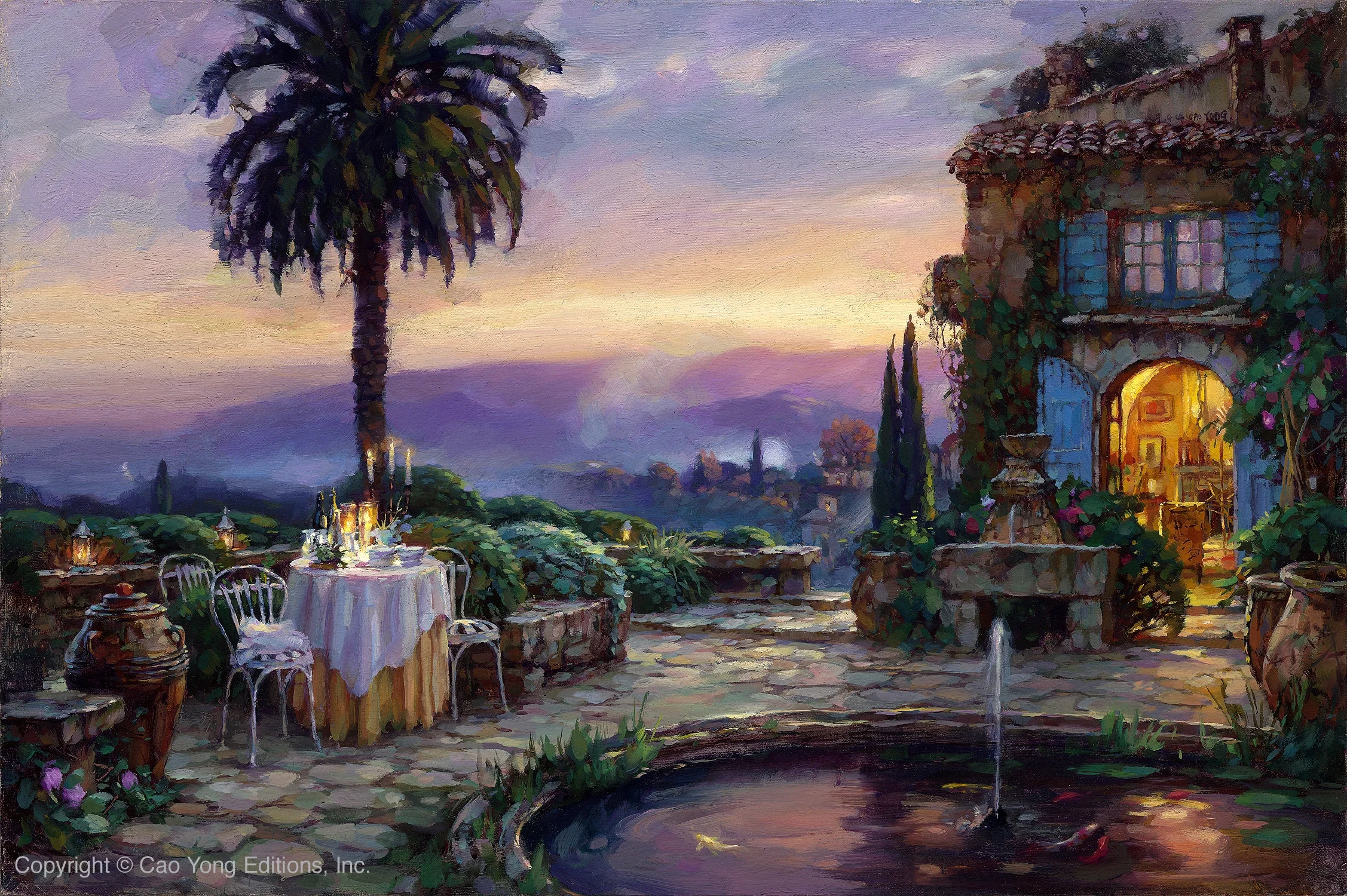 Villa Encantada by Cao Yong — Giclee On Canvas The Mediterranean Series