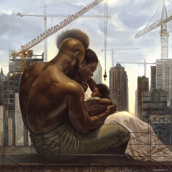Rebuilding The Black Family by Kevin Williams (WAK) — Hand-Embellished Giclee on Canvas