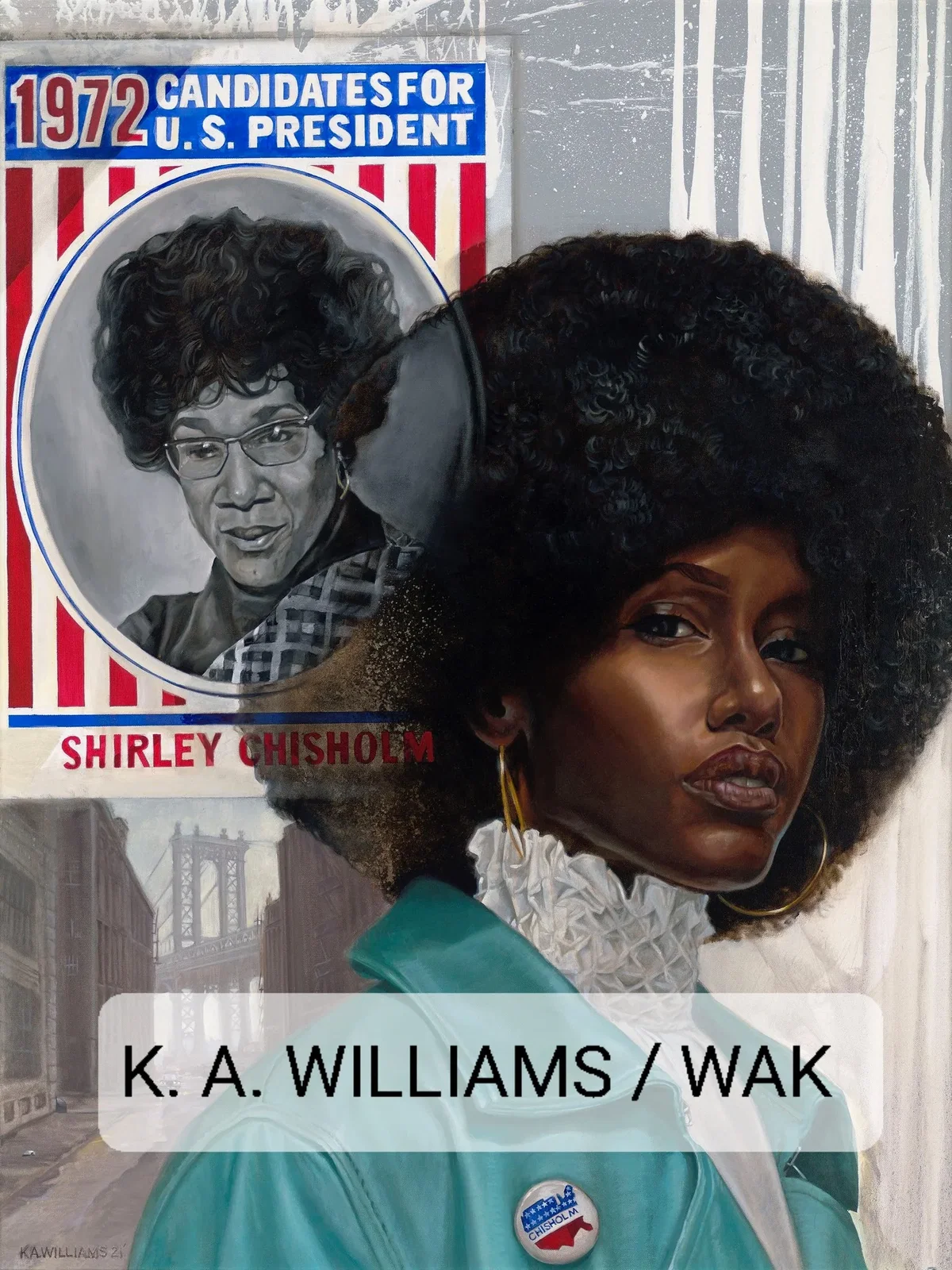 A VOTE FOR SHIRLEY by Kevin Williams (WAK) — Hand-Embellished Giclee on Canvas