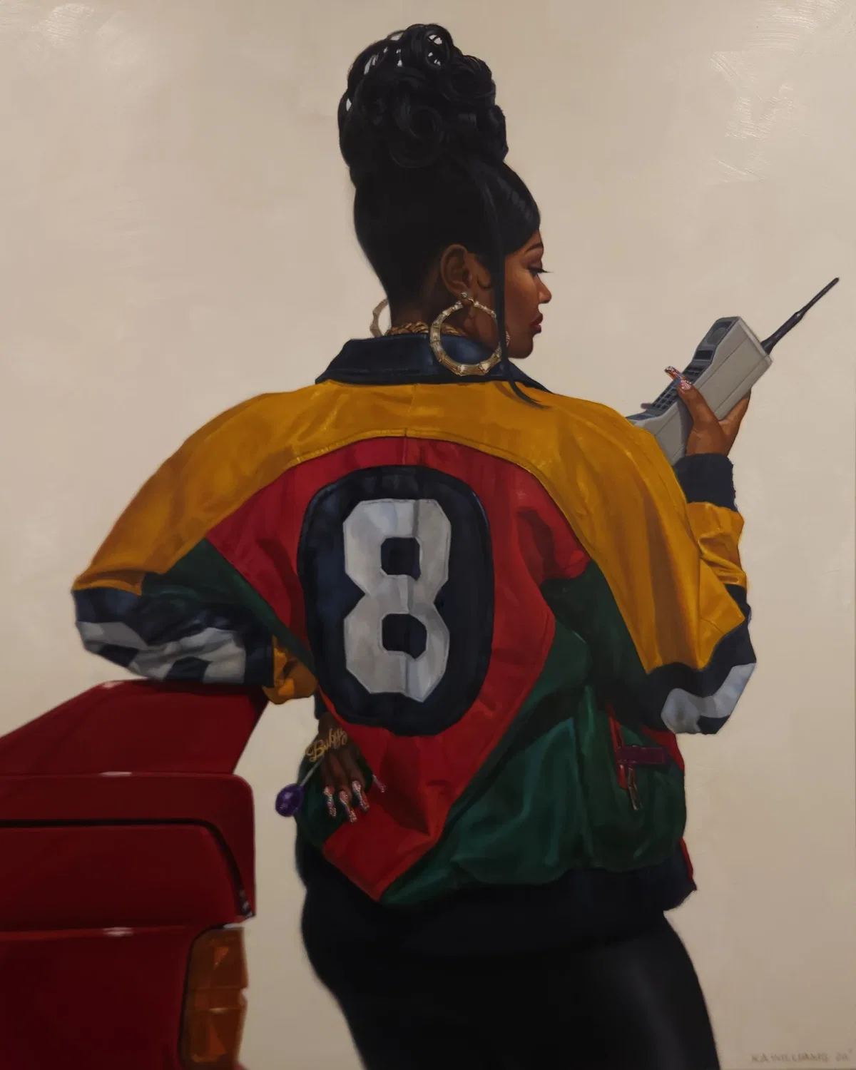 Around The Way Girl by Kevin Williams (WAK) — Hand-Embellished Giclee on Canvas