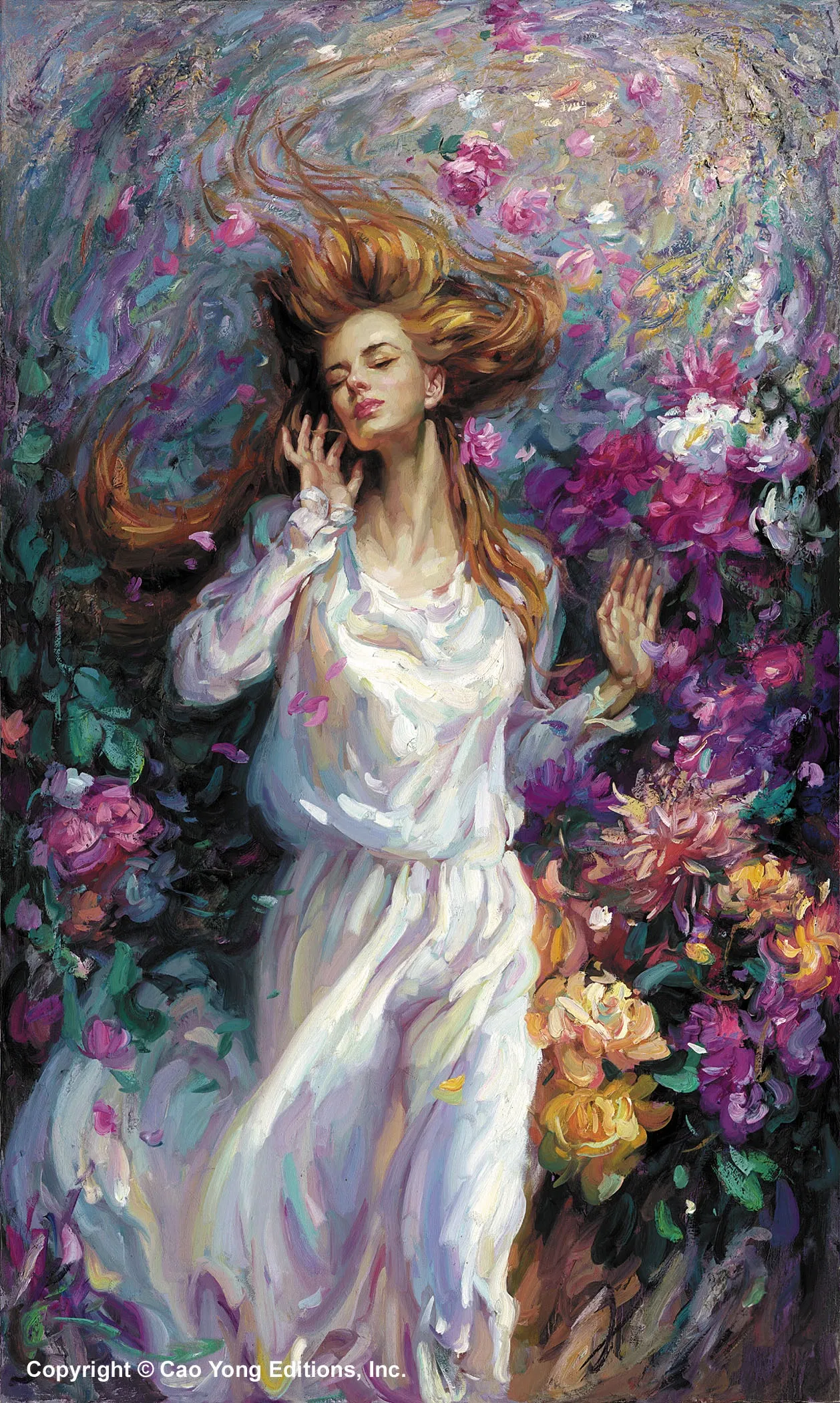 Winds Of Love by Cao Yong — Giclee On Canvas The Romantic Garden Series