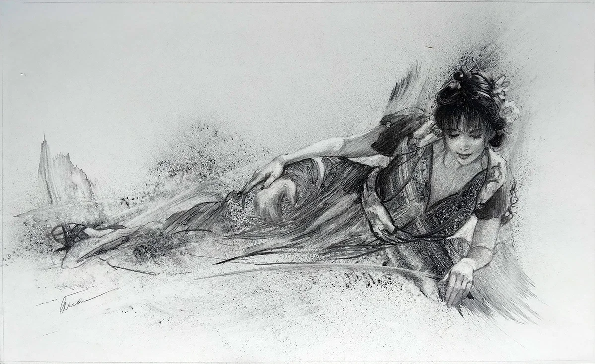 Belle Annie Original Charcoal on Bristol by Arian