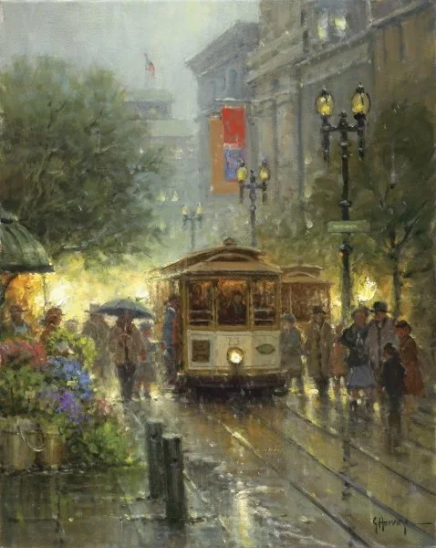 Cable Cars On Powell Street by G Harvey — Giclee On Canvas