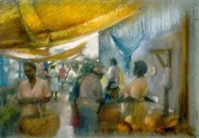 Canopies At Sav Market Giclee by Brenda Joysmith