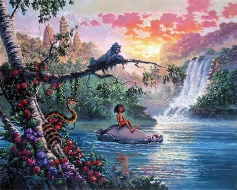 The Bear Necessities Of Life  - From Disney The Jungle Book by Rodel Gonzalez — Hand-Embellished Giclee on Canvas