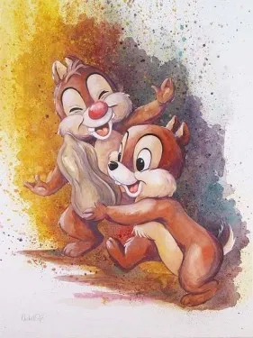 Chip And Dale by Michelle St Laurent | Disney Fine Art Giclee On