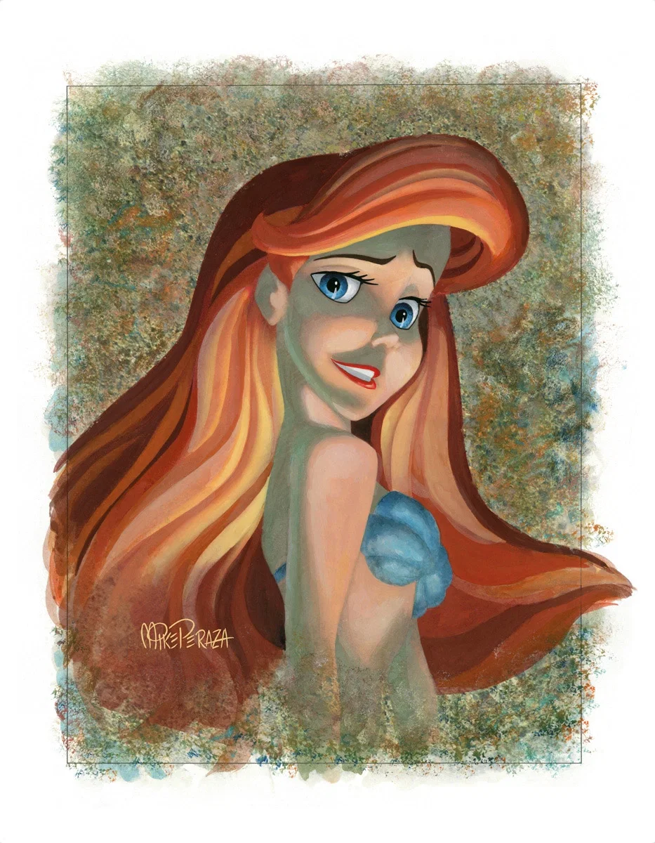 Princess Ariel Daughter Of Triton by Mike Peraza — Water Color On Gouache Paper