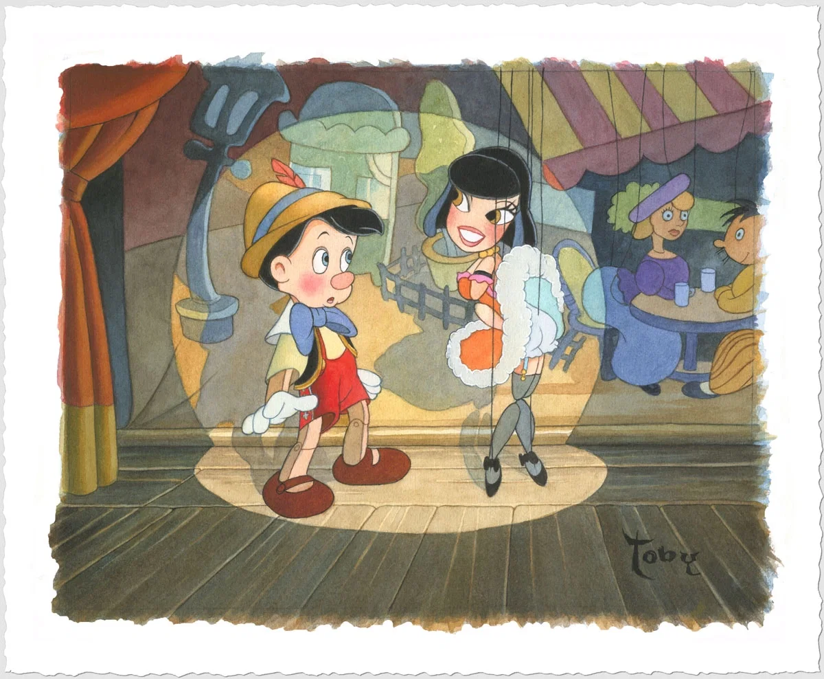 Ooh La La - From Pinocchio by Toby Bluth — Hand Deckled Giclee On Paper